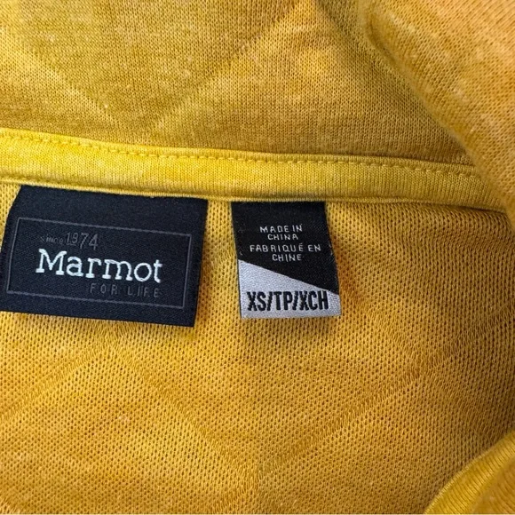 Marmot Yellow Quilted Pullover Jacket size XS - Picture 5 of 9